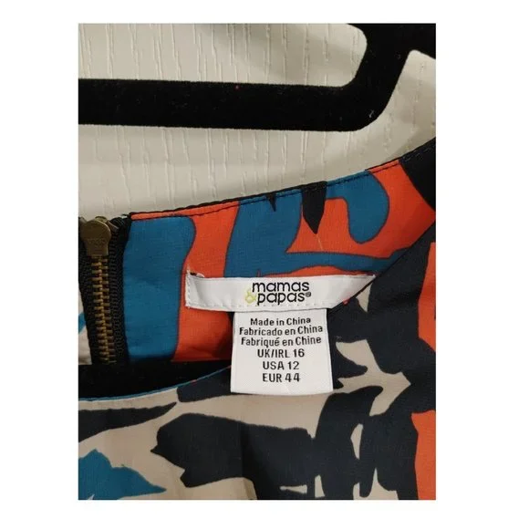 MAMAS&PAPAS GLOSSY SHIRT DRESS ABSTRACT PRINT (US 12) - Picture 3 of 4